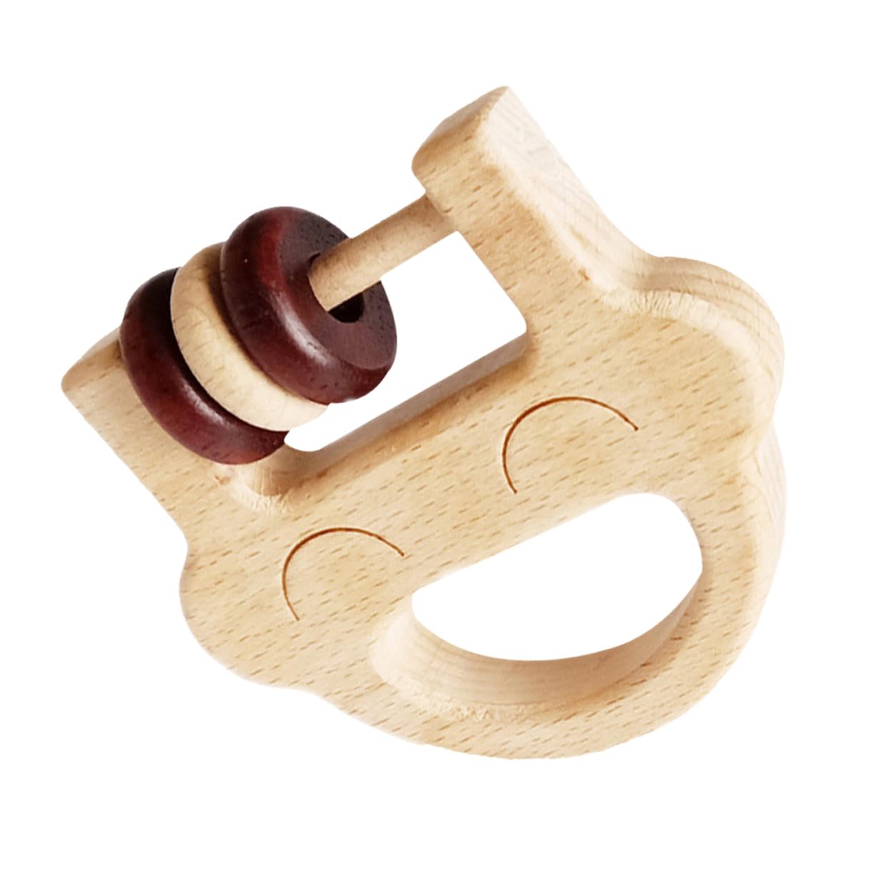 Milisten Wooden Baby Rattles Baby's Toy Bed Bell Hand Rattle Toys Newborn for Toddlers