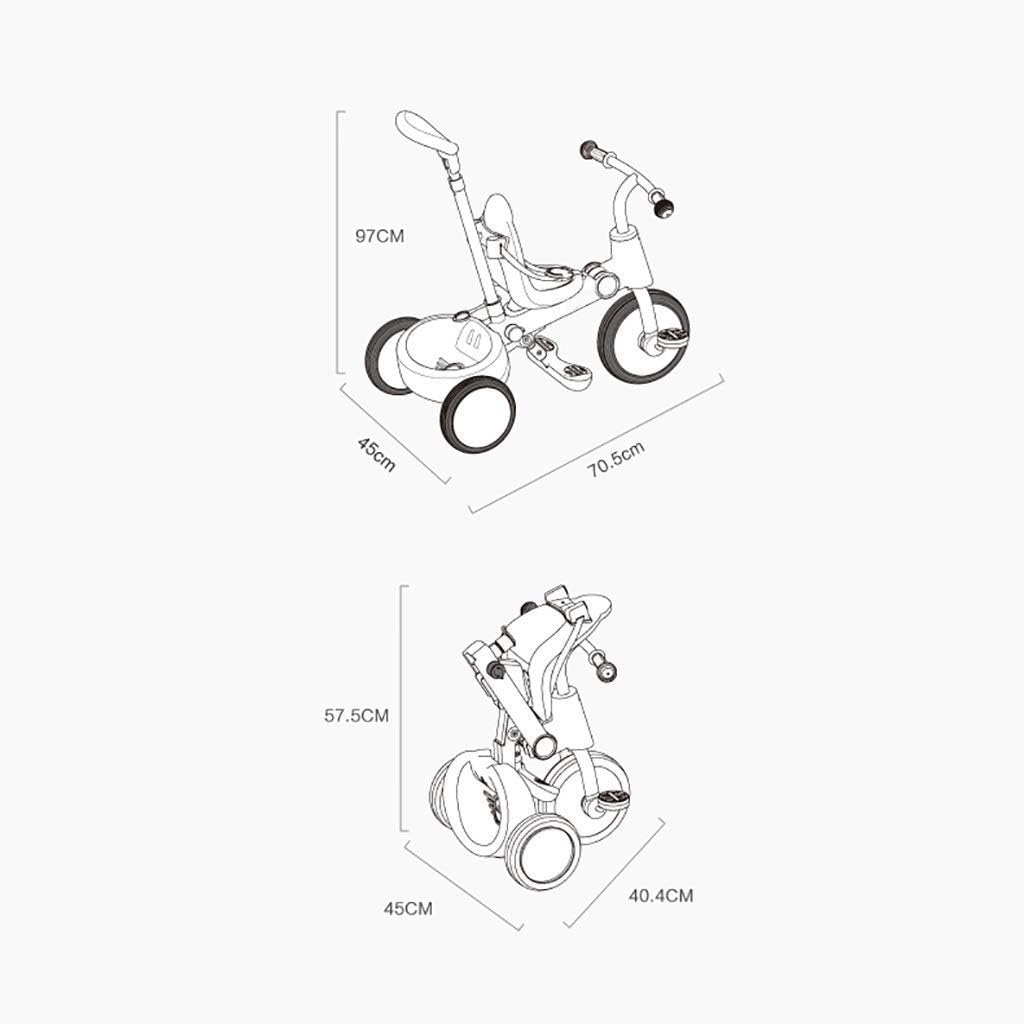 Tricycle Trike, Three-in-one Multifunctional Tricycle for Kids Easy to Fold, Outdoor Tricycle for Babies Ages 2-6, 3 Colors, 97x70.5x45cm (Color: Blue)