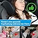 cartrend Komfort-Kopfstütze für Autositz, abnehmbare Nackenstütze, klappbar, 180° schwenkbar, verstellbar von 14-28cm, weiche und Bequeme Polsterung, schwarz