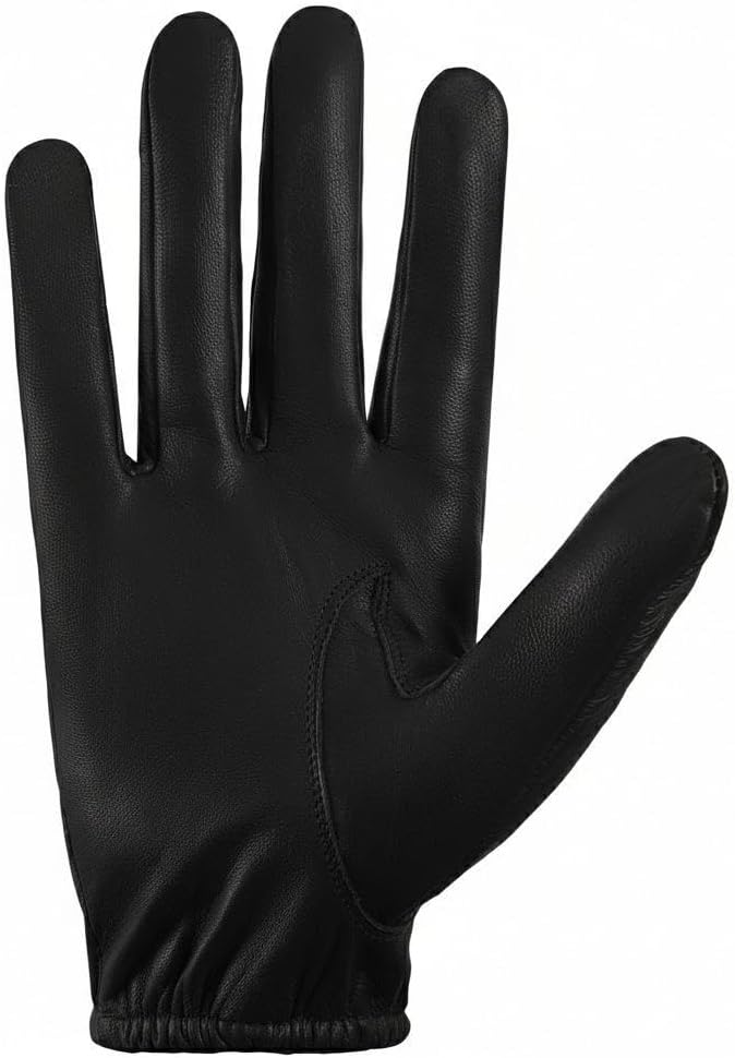 Men's Thin Unlined Black Police, Pilot, Search Soft Leather Gloves - Image 3