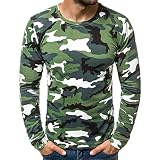 JEKE-DG Men Camo Athletic Compression Tees Long Sleeve T Shirt Classic Crewneck Slim Top Thermal Swe