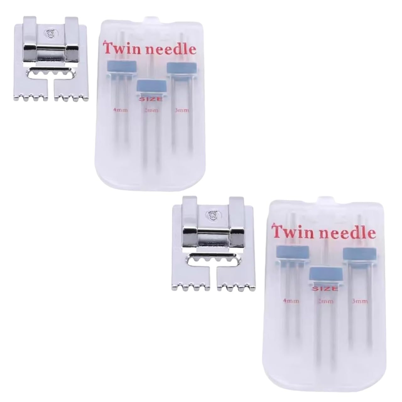 Elzhan 2 Set Twin Stretch Machine Needle Double Twin Needles Pins Sewing Machine Double Needle For Brother Domestic Sewing Machine