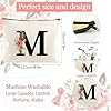 Personalisierte Baumwolltasche Initial Canvas Tote Bags, Tragetasche mit Buchstaben, Initialen Einkaufstaschen Kosmetiktasche Geschenk für Frauen Mama Kollegin zum Geburtstag, Weihnachten (M) #3