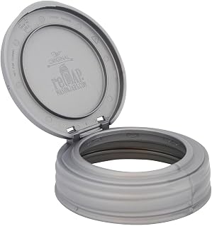 reCAP Mason Jars Lid FLIP Cap | Regular Mouth | Silver | Made in USA