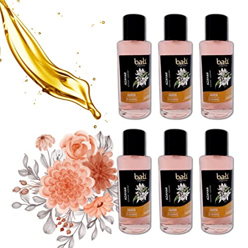 Bali fragancias Pack de Esencias al Aceite de Azahar para Humidificador. Set de Ambientadores Dulces y Florales en Esencia para Difusor. Aceite Natural para Quemador de Aromaterapia. 50 ml. 6 Unidades