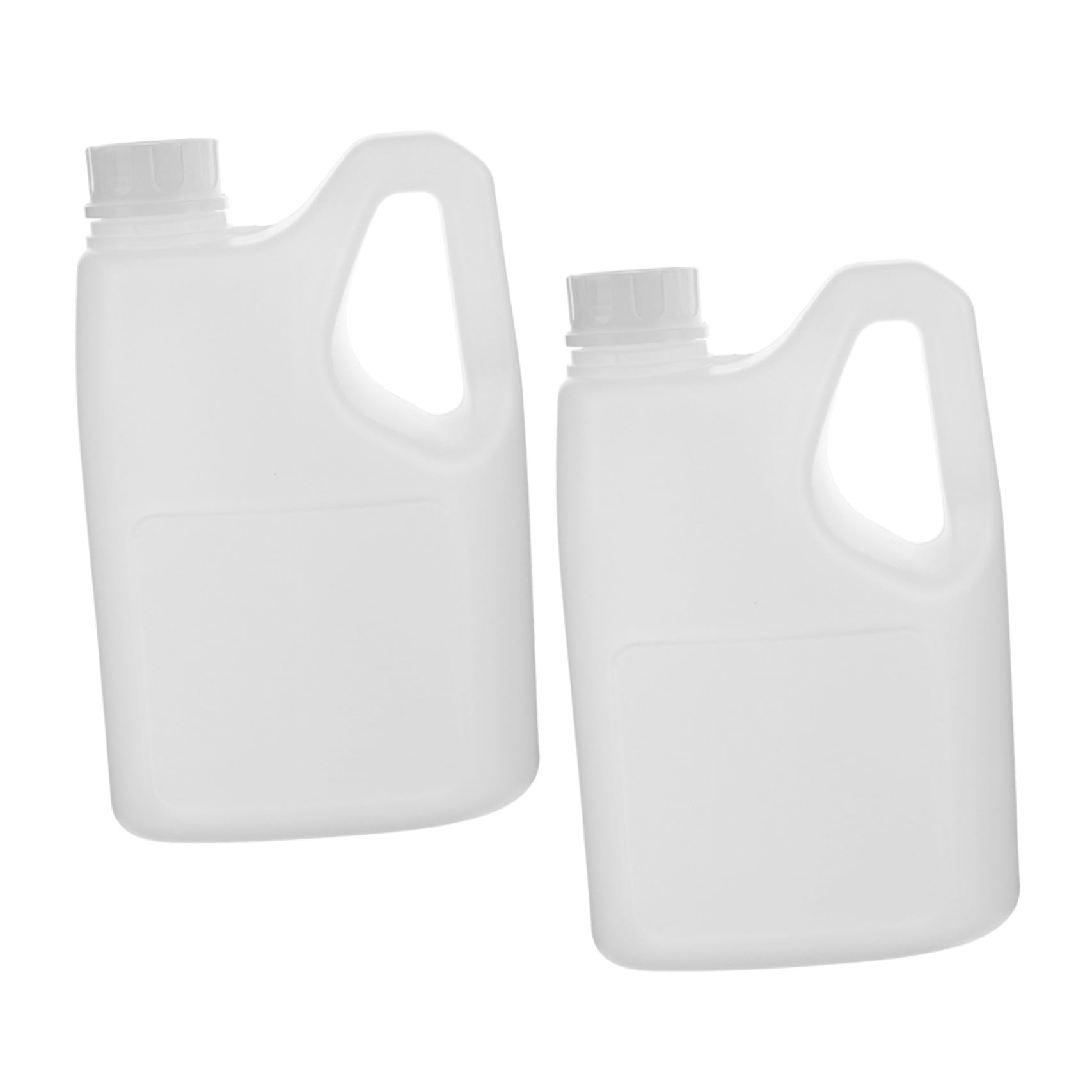 Juego de 2 Botellas de Plástico Blanco de 2l con Tapa Hermética y Boca Ancha para Almacenamiento de Jugo y Miel en Cocina o Uso Comercial