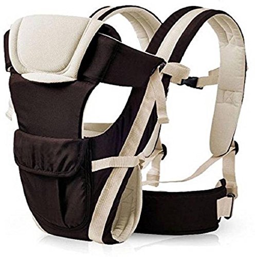 Ineffable Baby Carrier Cum Kangaroo Bag Comfortable Support with Belt (Brown, Front Carry Facing Out)