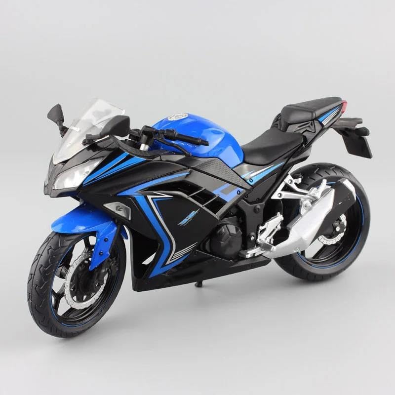 Collection Ornaments Gifts Motorcycle Model Collection Off Road Toys 1/12 for for Ninja 250(Blue)