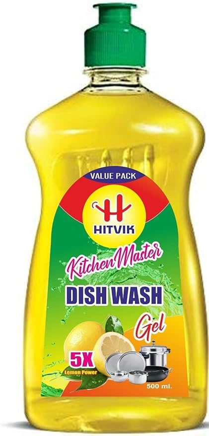 Image of Dishwash Gel for Kitchen Utensils Cleaner with The Power of Lemon Pack of 1L (Pack of 1)