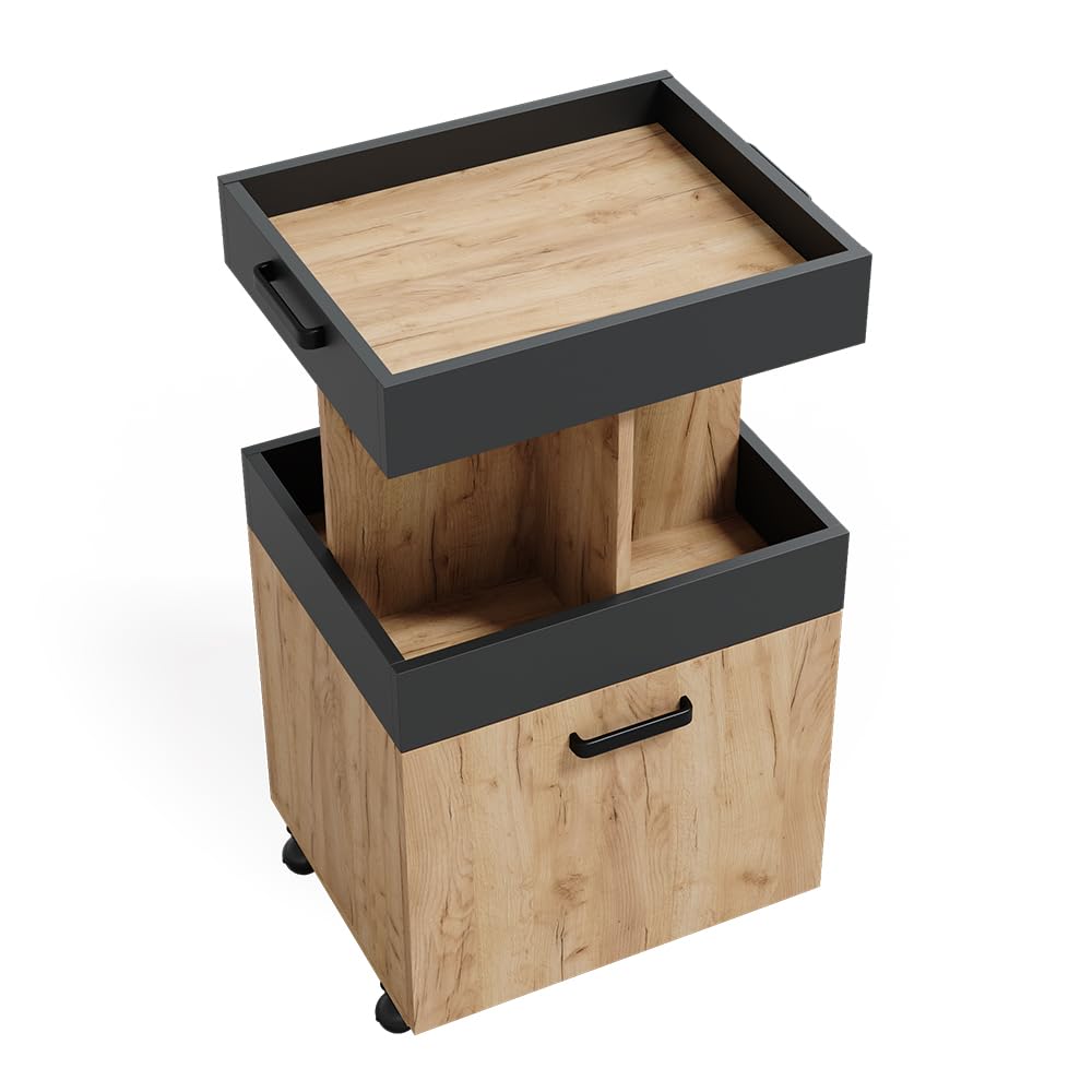 Vicco Hausbar Minibar Getränkebar Kamber Tür rollbar Ablage Fach Regal