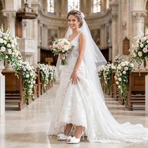 Image of Satin High Heels Slingback Open Toe Mules Sandals Bow Stiletto Sexy Heels Comfortable Wedding Party Shoes