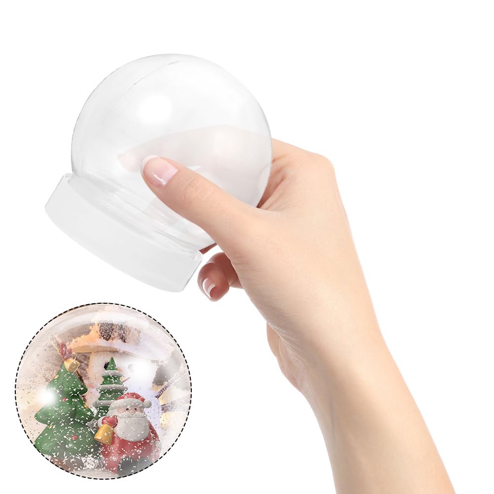 Homoyoyo 60 Bolas de Nieve para Hacer Tú Mismo, de Plástico Rellenables de 150 Ml con Tapa de Rosca para Decoración de Navidad, Cumpleaños, San Valentín, Fiestas, 2,9 X 2,6 Pulgadas