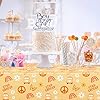 4 Pcs Stay Groovy Tablecloth - Retro Hippie Boho Party Table Covers 42.5x70.8 Inch