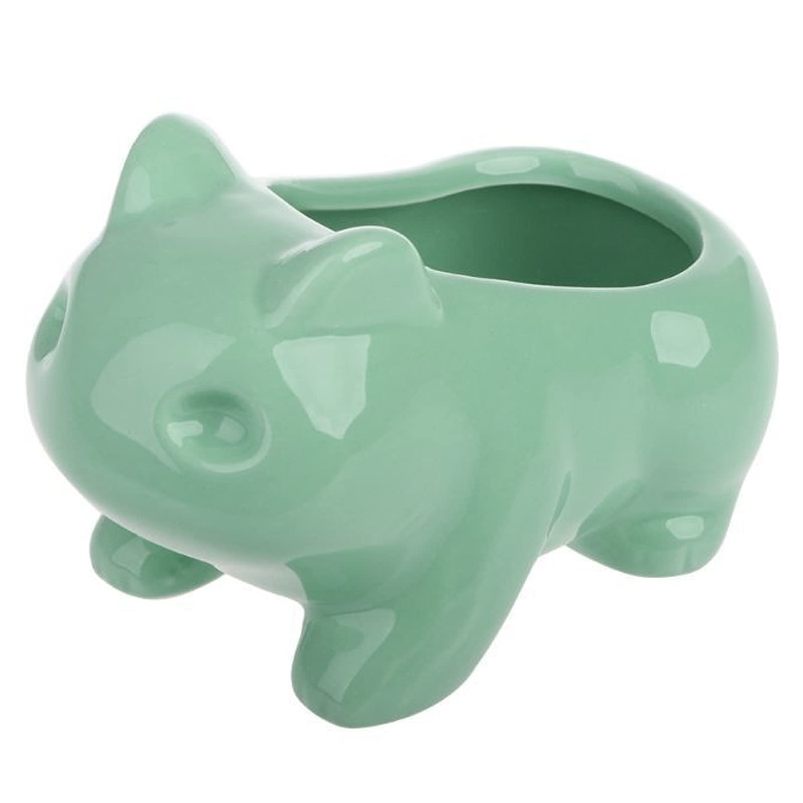 Cerámica Macetas, Maceta para Rana, Maceta Lindo, Soporte para Bolígrafo Creativo, Arte Decorativo de Cerámica Florero Accesorios de Decoración de Escritorio, Verde