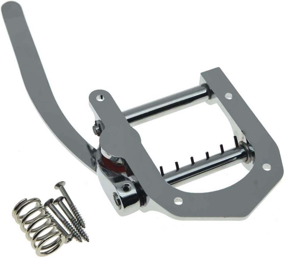 Dopro Guitar Vibrato Tailpiece Tremolo Bridge Flat Top Body Tremolo Vibrato Bridge Fits for Electric Guitars Chrome