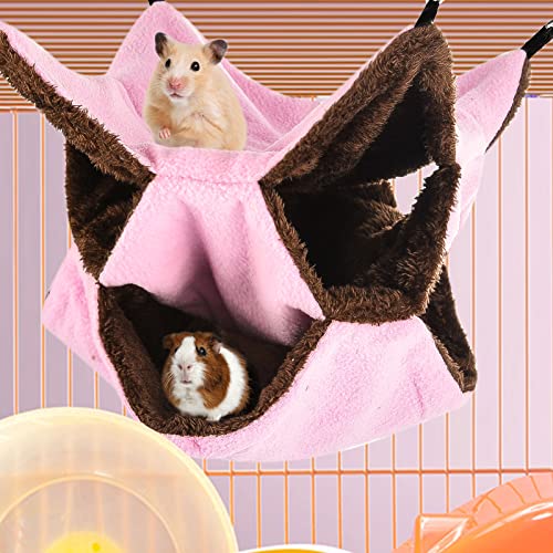 image for XINRUI 3 Tier Ferret Rat Hammock,Guinea Pig Cage Accessories,11.8x11.8