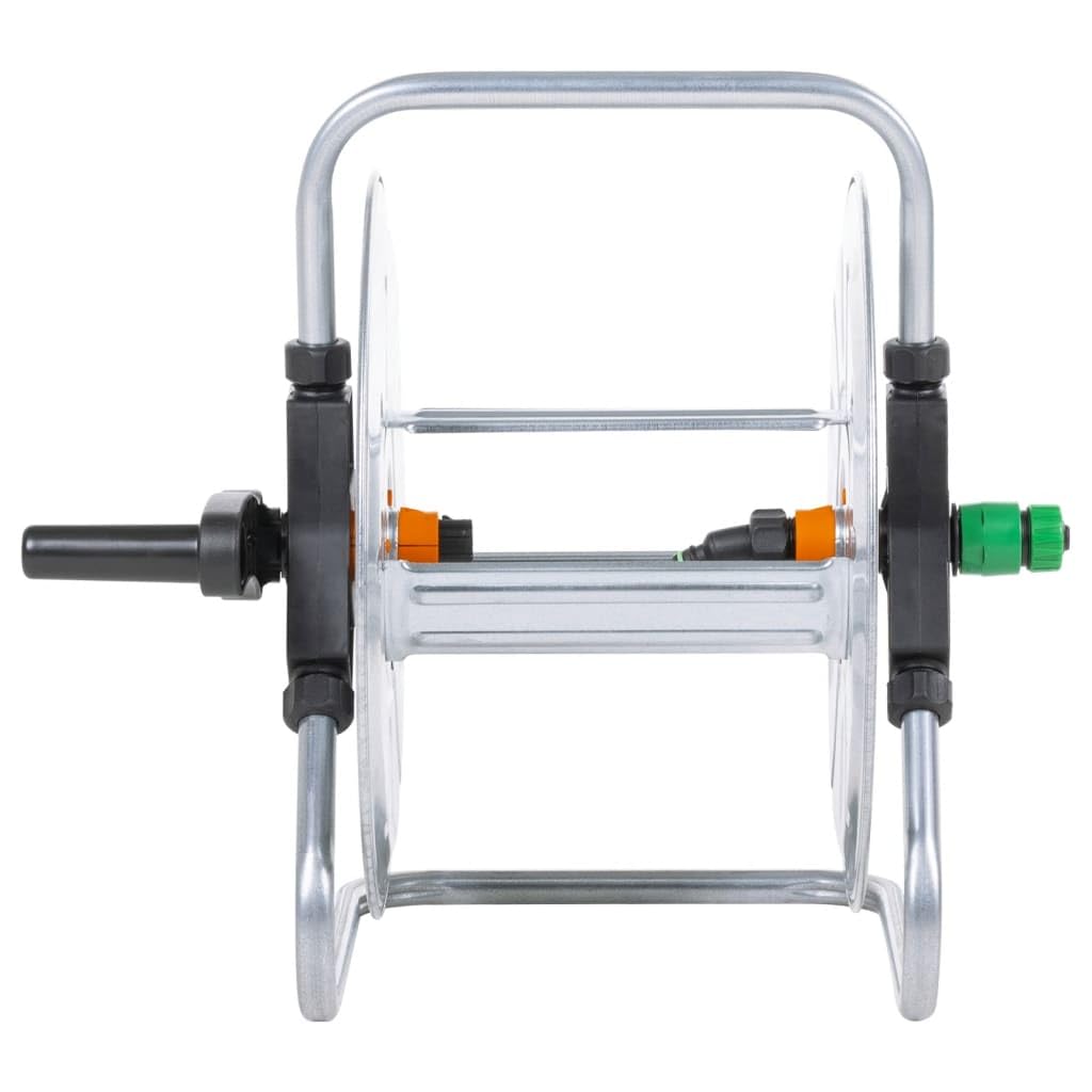 Avvolgitubo da parete per tubo da giardino da 50 m da 1/2", supporto orientabile in acciaio zincato, irrigazione da giardino salvaspazio, argento