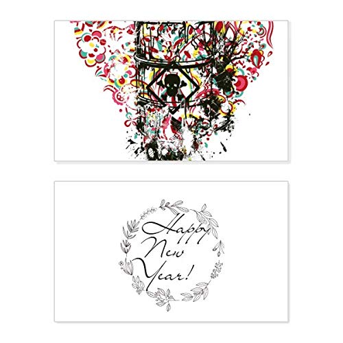 Tarjeta de felicitación de año nuevo Graffiti Street con corazón para un regalo exclusivo