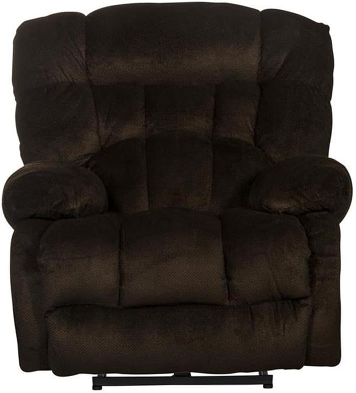 Catnapper Johnson Power Lay Flat Recliner in Brown Polyester Fabric