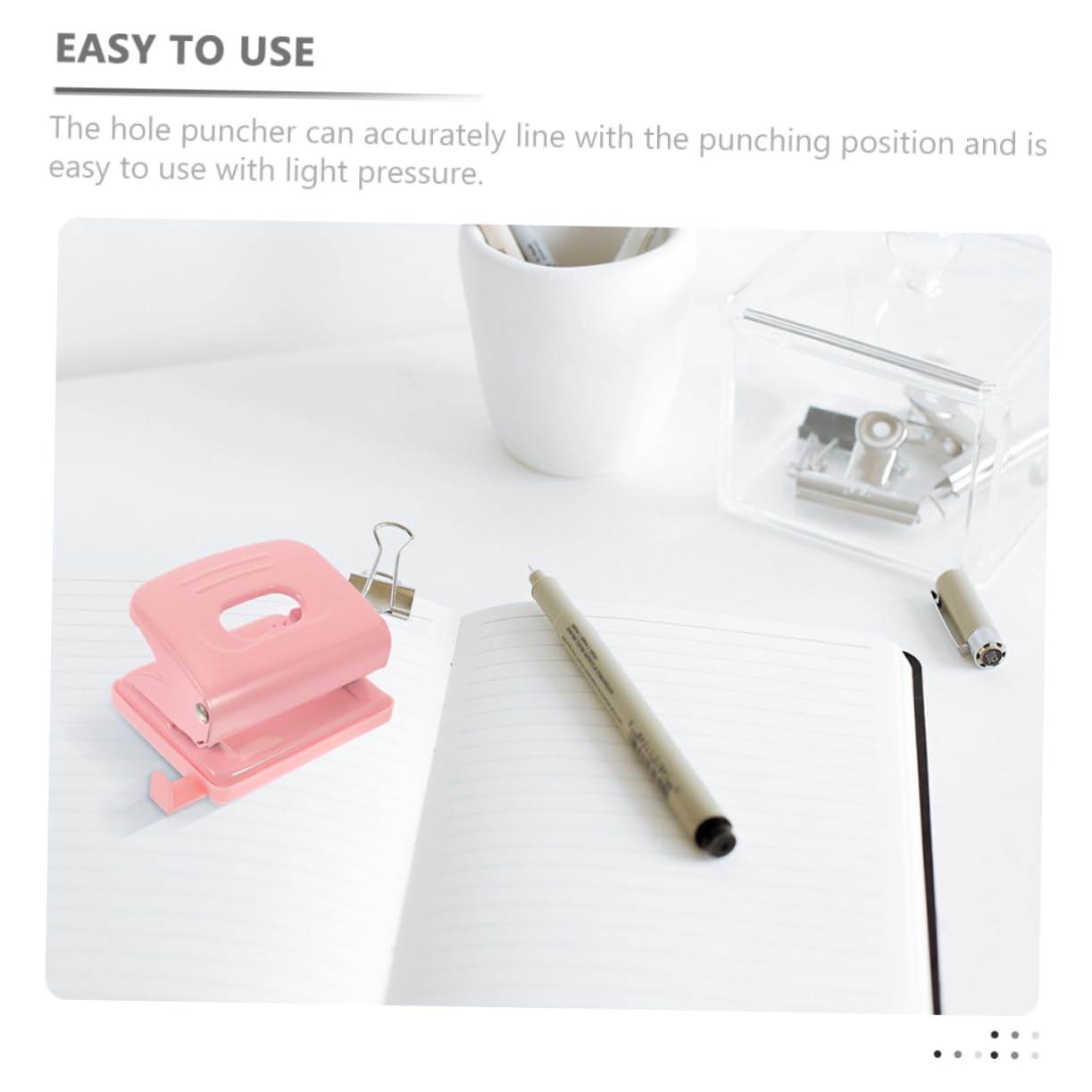 VILLCASE 2 Sätze Roségoldener Hefter Puncher Lochkarte Befestigungselemente Mini-locher Dreilocher Kleiner Locher Loses Blatt Papier EIN Locher Papierstanzer Plastik 2 Stück * 2