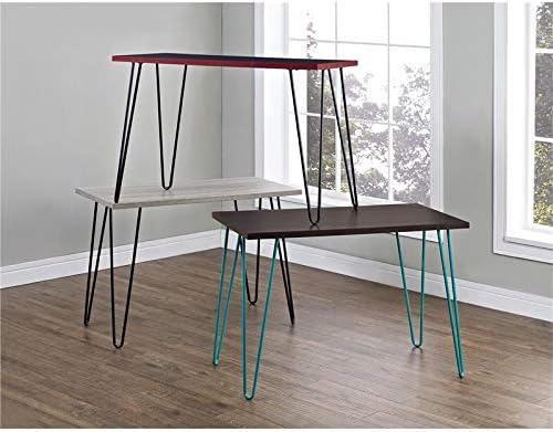 Ameriwood Home Owen Retro Desk with Metal Legs Weathered Oak