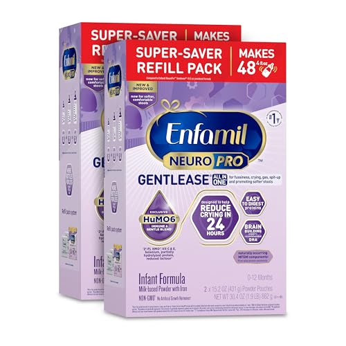 Image of Enfamil NeuroPro Gentlease Baby Formula, Brain Building DHA, HuMO6 Immune Blend, Designed to Reduce Fussiness, Crying, Gas & Spit-up in 24 Hrs, Gentle Infant Formula Powder, Baby Milk, 60.8 Oz Refill