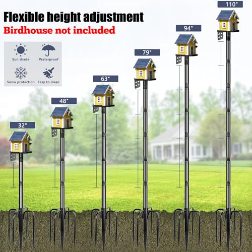 image for Gtongoko Smart Bird Feeder Pole 1-Inch Dia 110 Inch Bluebird House Pol