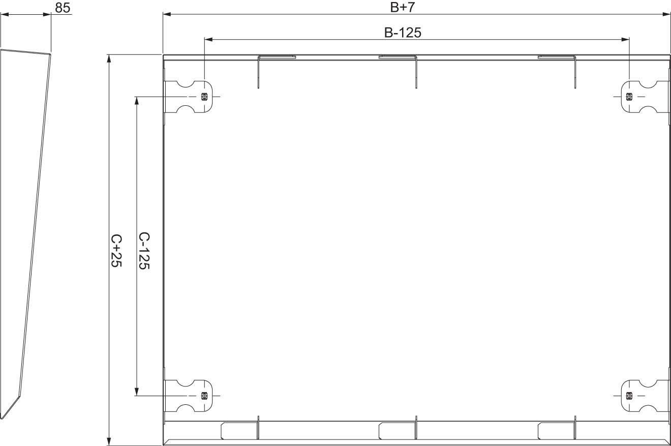 Marquise Tejadillo 1000X600 transparente avec supports rigides