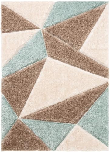 Image of RUG ERA Shaggy Carpet for Living Room 4X6 FEET Fluffy Rug for Bedroom Floor Modern Non-Slip Floor Mat & Galicha for Home Decor | Cozy Area Carpet (Beige -Sky)