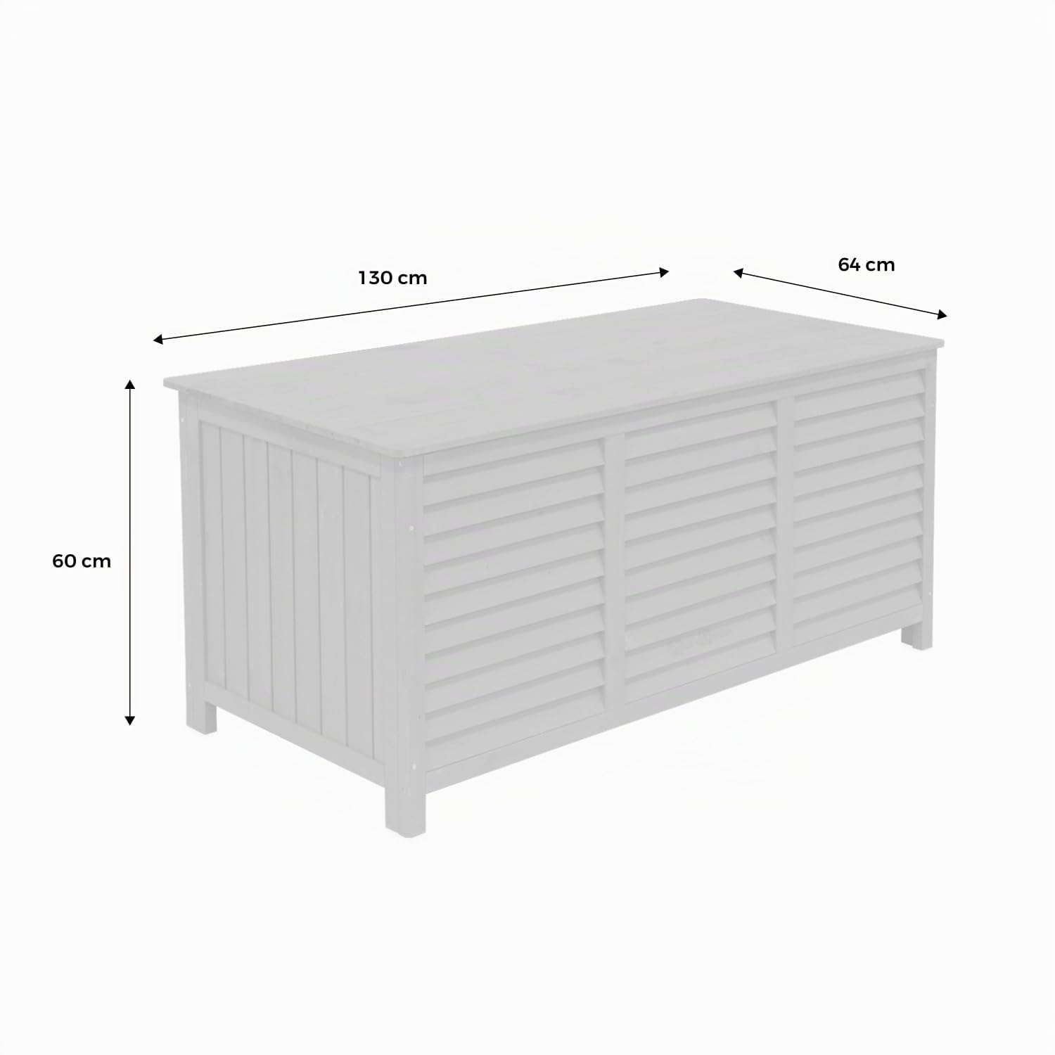 Alice's Garden - Coffre de rangement en bois. Castille. 330 litres. L130 x P64 x H60cm