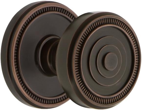 Grandeur 820841 Rosette Privacy with Soleil Knob in Vintage Brass, 2.75