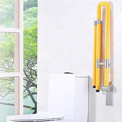 Grab-Bars-Grab-Bars-Handle-Safety-Support-Hand-Rails-Bathroom-Handrails-Safety-Folding-Grab-Bar-Toilets-Elderly-Disabilities-Stainless-Steel-Handrails-Wall-mou-Yellow-60CM70CM