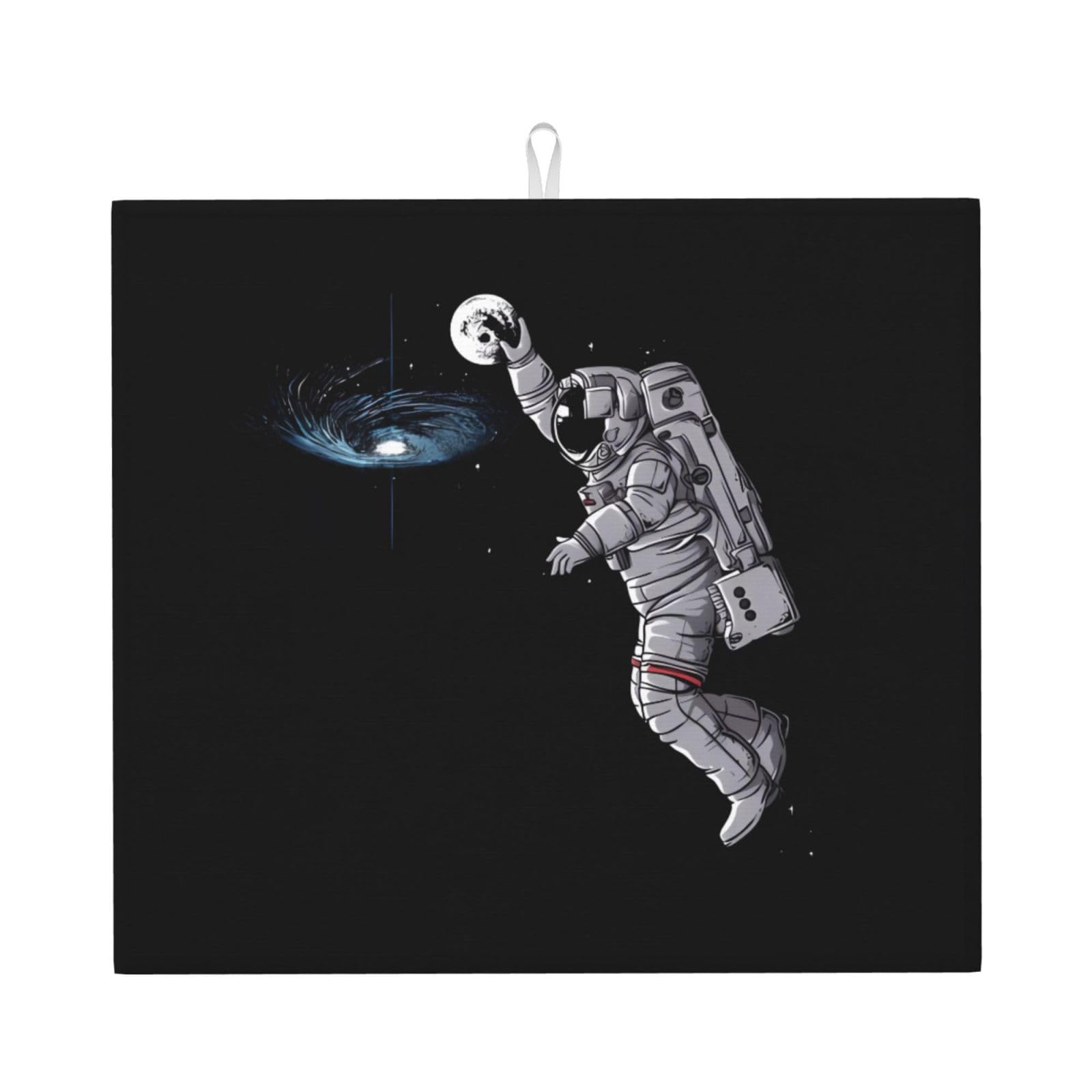 WHJSHOP Astronaut Space Basketball Prints Kitchen Drying Mat - Absorbent Dish Drying Throw with Vibrant Prints, Quick-Dry Countertop Layer for Dishes & Glassware - Non-Slip