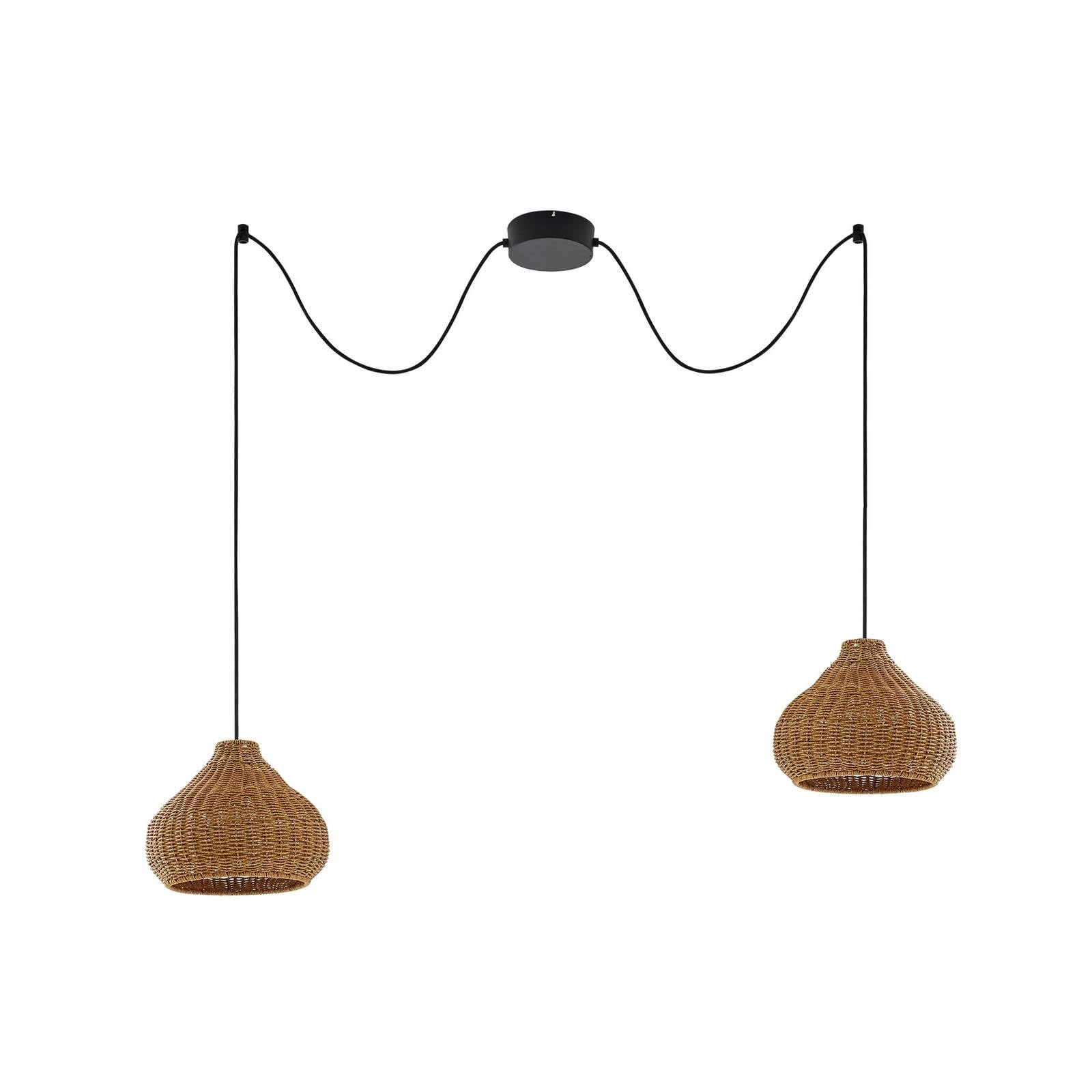 Lucande Lámpara para exterior Taniola (Tradicional) en Marrón hecho de Madera (2 llamas, E27) lámpara colgante