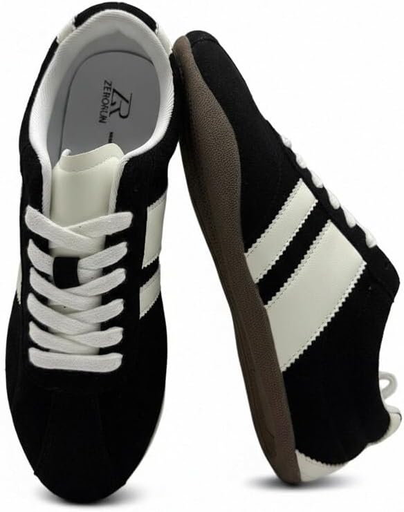 Low-Profile Womens Casual Shoes Retro-Inspired Upper Design Lace-Up Athletic Womens Shoes Sneakers Non-Slip Rubber Sole
