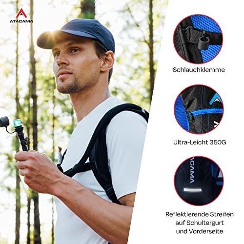 ATACAMA Laufrucksack ohne Blase zum Laufen und Fahrrad Fahren 2l rot/blau - wasserdicht, reflektierend, leicht… – Ansicht 5