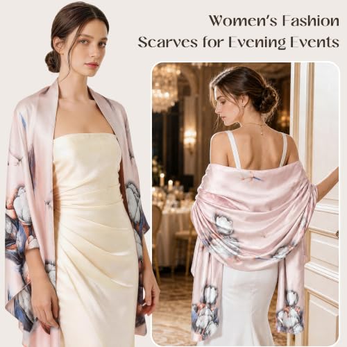 YuiFiare Silk Feeling Scarf for Women Large Lightweight Shawl Wrap — view 4