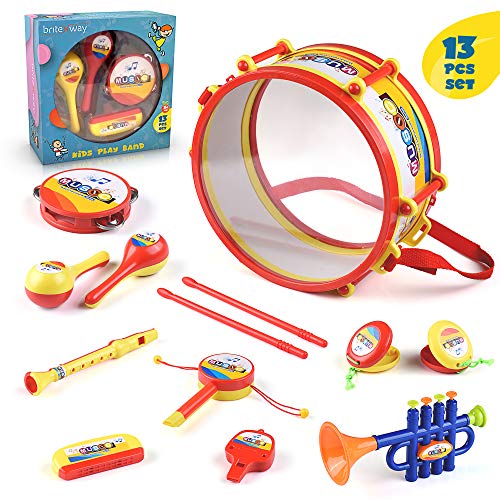 BRITENWAY Toddler Music Drum Toys, Kids Percussion Musical Instruments for Boys and Girls