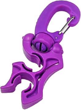 Scuba Diving Hose Clip with Fast Release Buckle for BCD and Regulator Hoses Featuring 304 Stainless Steel for Saltwater Resistance Purple