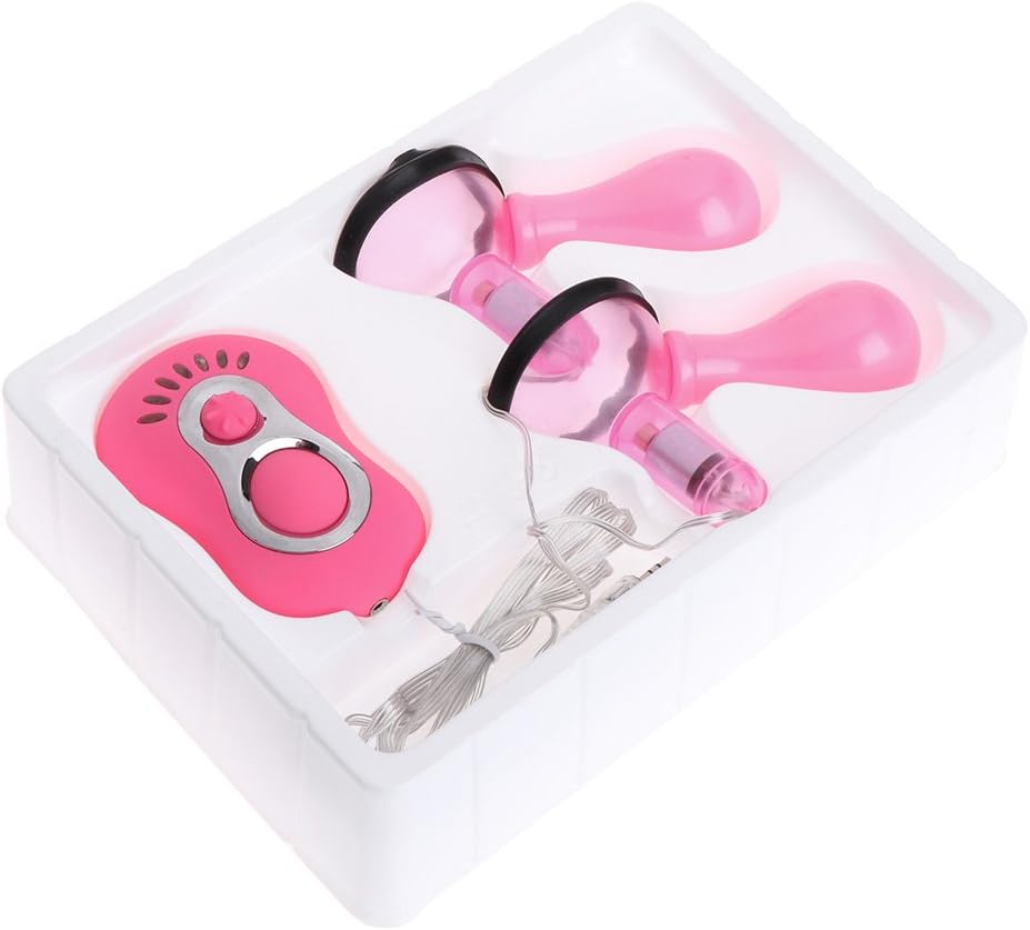 Hijing Dual Suction Cup Breast Enlargement Pump Set (Pink- Electric pump)