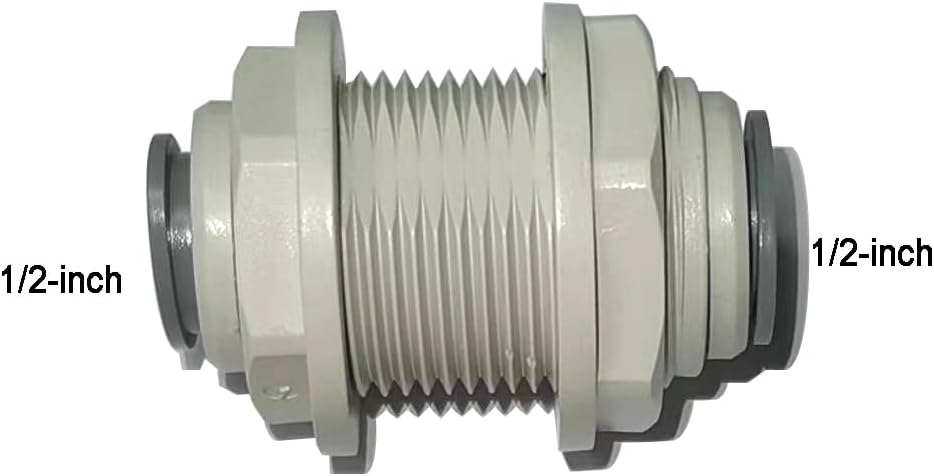 12pcs 1/2 inch water line Quick Connect Push In to Connect Tube Fitting for RO Reverse Osmosis Water Filter Tube Fittings. (Valve + Tee + Elbow + Straight + Bulkhead + Elbow stem)