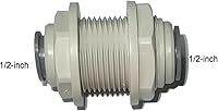 Vista 2 de Accesorios de tubo de copolímero de acetal de 1/2" OD, conector de mamparo, empuje para conectar para piezas del sistema de filtro de agua RO