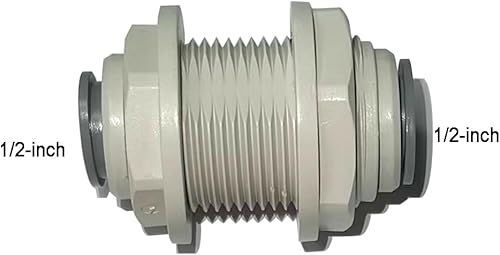 Miniatura 2 de Accesorios de tubo OD de copolímero de acetal, conector de mamparo, empuje para conectar piezas del sistema de filtro de agua RO (paquete de 5)