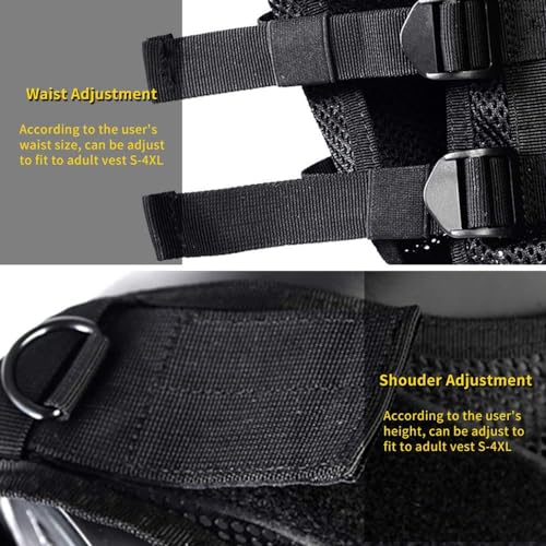 BOMTURN Tactical Vest Outdoor Ultra-Light Breathable Durable Mesh Airsoft Vest Adjustable Detachable Belt & Holster - Thumbnail 6