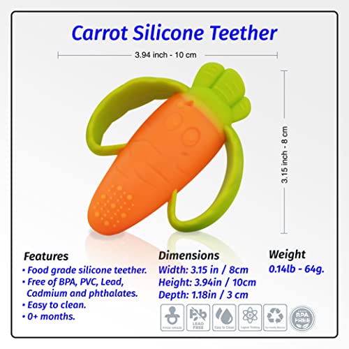 Image of Silicone Pacifier teether Toys for Babies 0-6 and 6-12 Months - Package of 4 Baby teethers - Pain Relief - Infants and Toddlers. Safer Than Plastic - Soft and Flexible - Easier to Clean