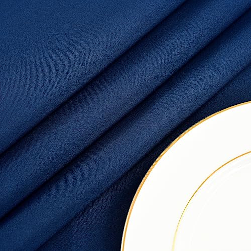 8 Pack Navy Blue Round Tablecloth 120 Inch Circle Polyester Table Cloth, Washable Fabric Stain and Wrinkle Resistant Table Cover Round Table Clothes for Wedding Parties Banquet Reception Dining by FXKS - Image 5