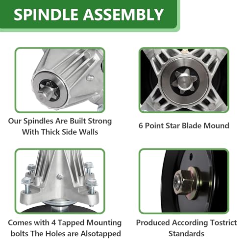 46" Mower Deck Rebuild Kit Fit for MTD Crafts man T1500 T1600 LT4600 Troy Bi lt Bronco Horse XP TB46 Include 2 Spindle 918-06989 618-06989, 2 Blade 942-04244 942-04290, 1 Be lt 754-04219 954-04219 by JYLEYJ - Used condition - Image 5