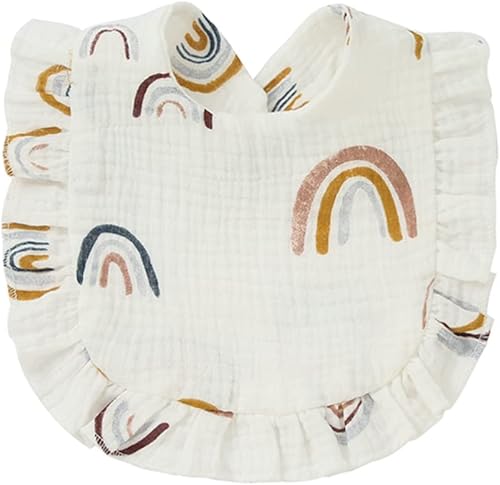 Miniatura 8 de Juego de 4 baberos de muselina sólida para bebé, unisex, para niños y niñas, de algodón, ajustables, para dentición, alimentación y babeo