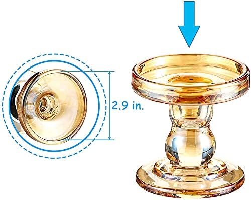 Glass Candle Holder for Pillar Candle Holder/Taper Candlestick Holders, Decorative Candle Sticks Set of 3, for Formal Events, Wedding, Church, Holiday DéCor, Table Centerpiece Decoration