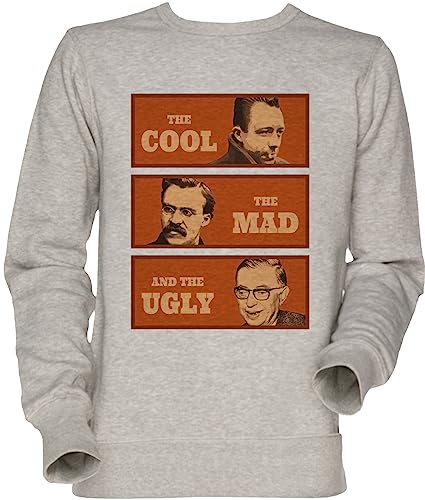 Sweat-shirt Camus Nietzsche Sartre en jersey premium gris pour une élégance minimaliste